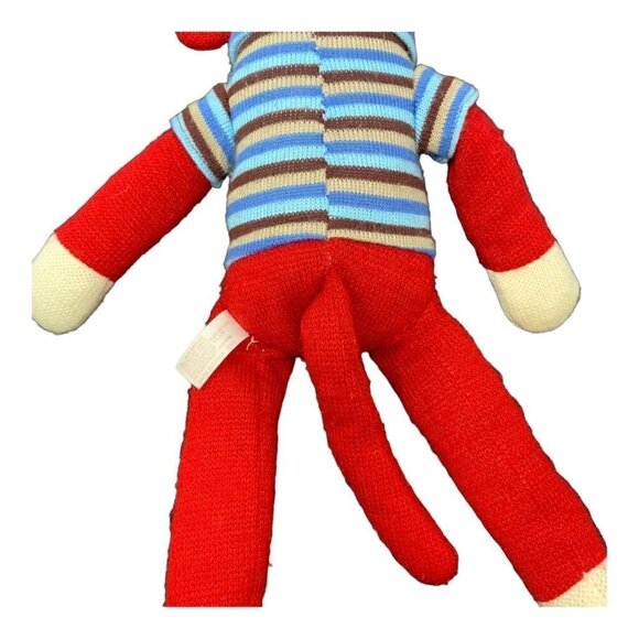 Sock Monkey Dan Dee Red Striped Shirt 18" Collectors Choice Plush Stuffed Animal - Picture 3 of 11